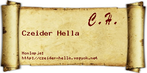 Czeider Hella névjegykártya
